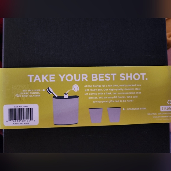 True Fiasco Flask and Shot Glass Set - Stainless Steel - Picture 3 of 3